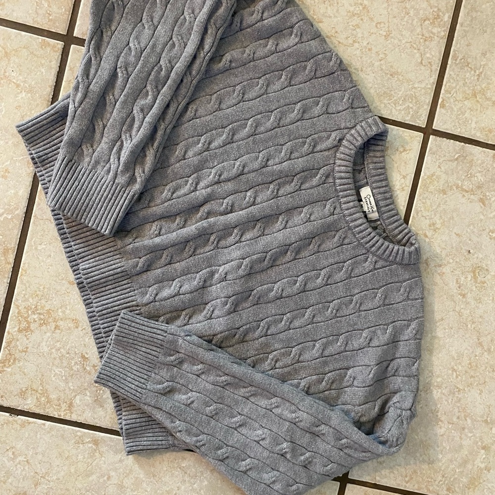Gray Cable Knit Sweater